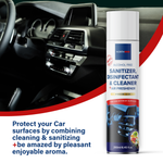 Northmed Premium Alcohol-Free Sanitizer, Disinfectant & Cleaner for Car Surfaces +Air Freshener (Vanilla, Fruits & Cedar bark aroma), 250ml