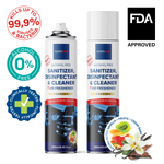 Northmed Premium Alcohol-Free Sanitizer, Disinfectant & Cleaner for Car Surfaces +Air Freshener (Vanilla, Fruits & Cedar bark aroma), 250ml