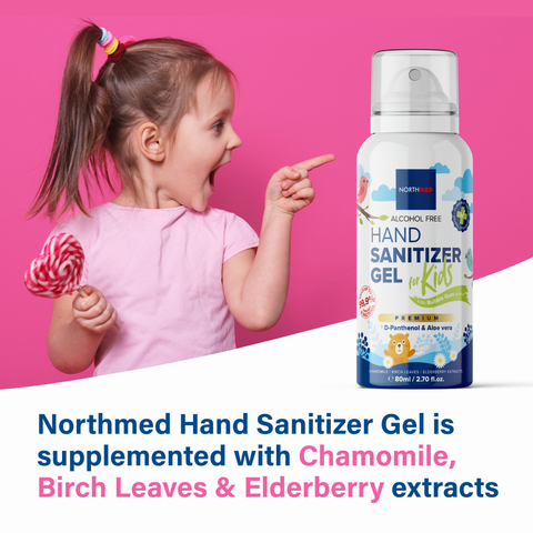 Northmed Premium Alcohol Free Hand Sanitizer Gel for Kids with