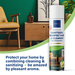 Northmed Premium Alcohol-Free Sanitizer, Disinfectant & Cleaner for Indoor Surfaces +Air Freshener (Lemon & Sugarcane aroma), 250ml