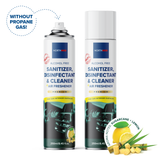 Northmed Premium Alcohol-Free Sanitizer, Disinfectant & Cleaner for Car Interior Surfaces +Air Freshener (Lemon & Sugarcane aroma), 250ml